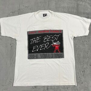 Vtg UNLV Runnin Rebels T Shirt XL‎ 1990-91 NCAA National Champions Single Stitch